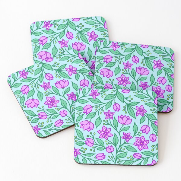 Item preview, Whimsical purple springtime wildflowers dancing in the wind designed and sold by ellaauroradsign.