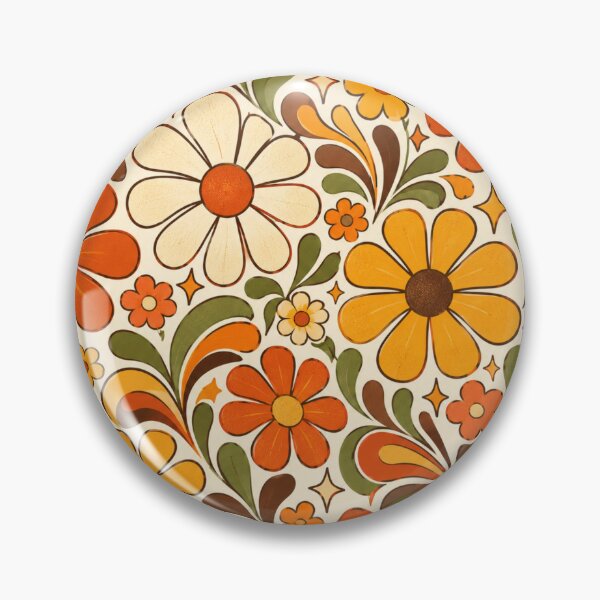 Item preview, Retro 70s Groovy Daisy Floral Seamless Pattern designed and sold by Epic Wear Store.