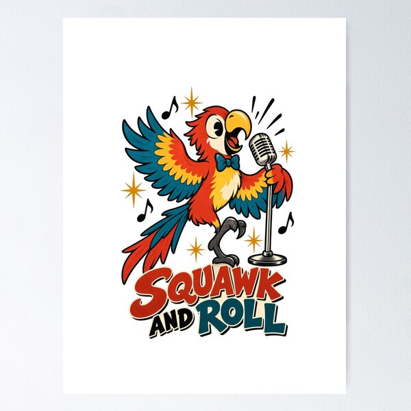 Item preview, Squawk And Roll | Parrot Vocals designed and sold by Mono.fi Studios.