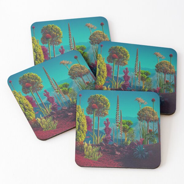 Item preview, ​Surreal Alien Botanical Garden - Crimson Soil & Exotic Flora designed and sold by Vizerskaya.