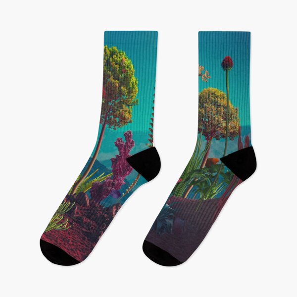 Item preview, Surreal Alien Botanical Garden - Crimson Soil & Exotic Flora designed and sold by Vizerskaya.
