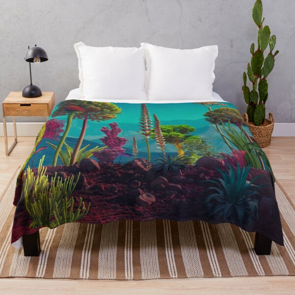 Item preview, Surreal Alien Botanical Garden - Crimson Soil & Exotic Flora designed and sold by Vizerskaya.