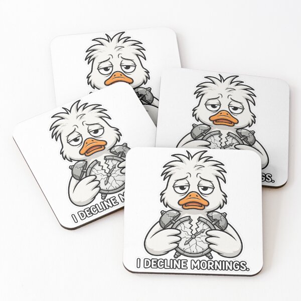 Item preview, I Decline Mornings Funny Sleepy Duck Sticker designed and sold by Inkabbmate.