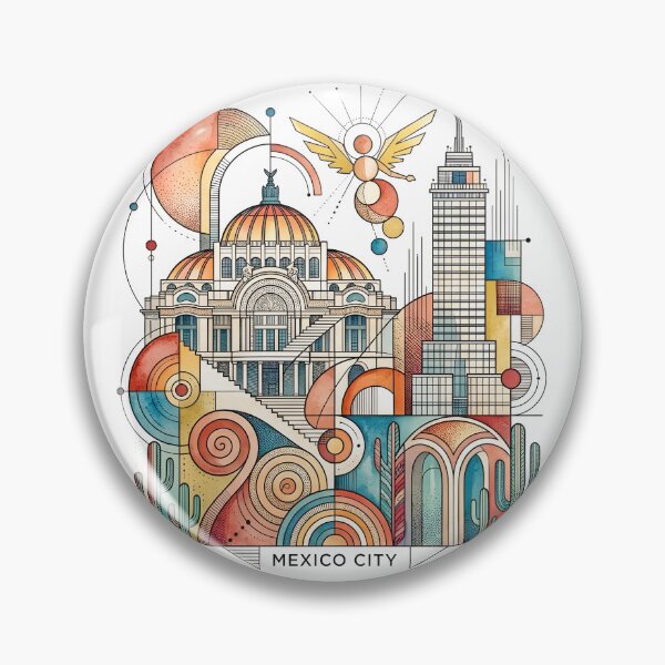 Item preview, Mexico City Geometric Art Deco Illustration designed and sold by EdwinkOne.