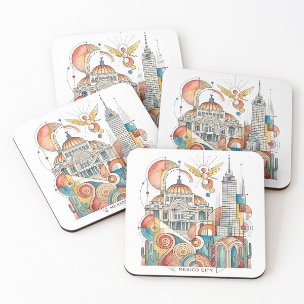 Item preview, Mexico City Geometric Art Deco Illustration designed and sold by EdwinkOne.