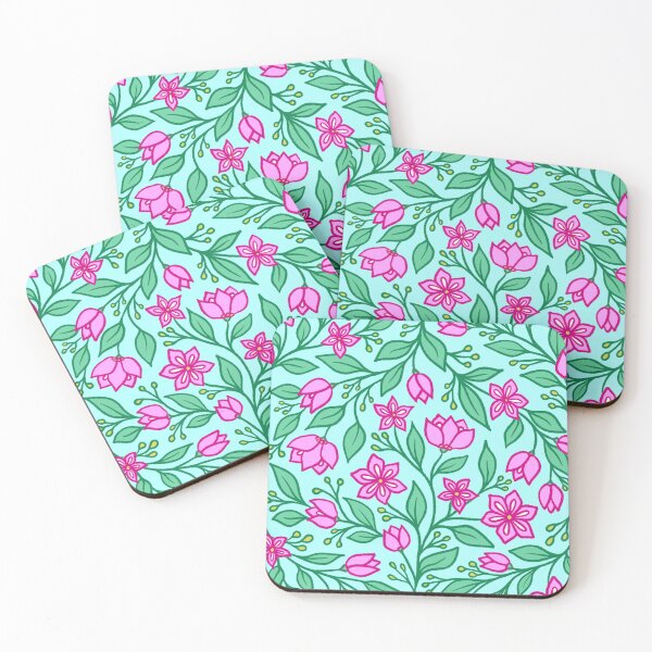 Item preview, Whimsical pink springtime wildflowers dancing in the wind designed and sold by ellaauroradsign.