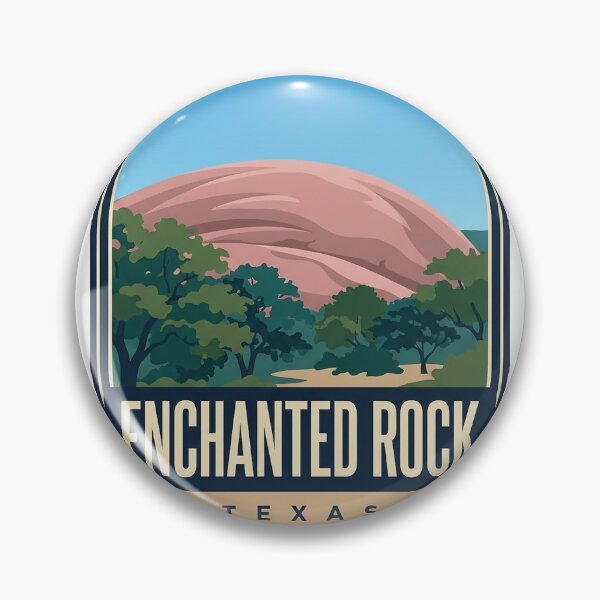 Item preview, Enchanted Rock Texas Pink Granite Summit Oval Badge Sticker designed and sold by DetourDgn.