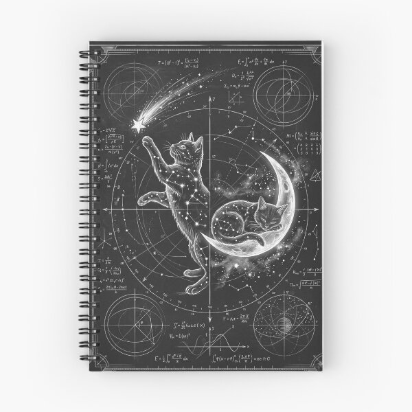 Item preview, Schrödingers Cat Quantum Paradox Dark Academia Blueprint designed and sold by Wall-e-artist.