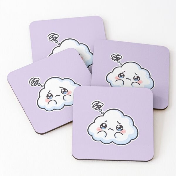 Item preview, Overthinking Cloud – Cute Kawaii Anxious Cloud Art designed and sold by MetaModel Editions.