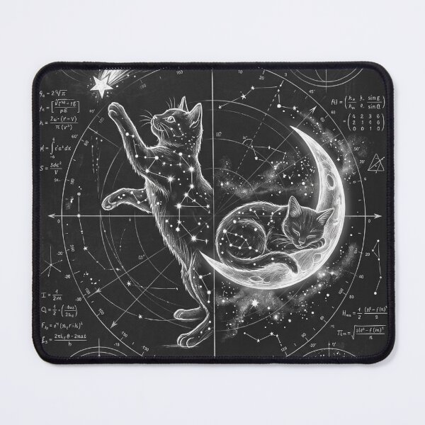 Item preview, Schrödingers Cat Quantum Paradox Dark Academia Blueprint designed and sold by Wall-e-artist.