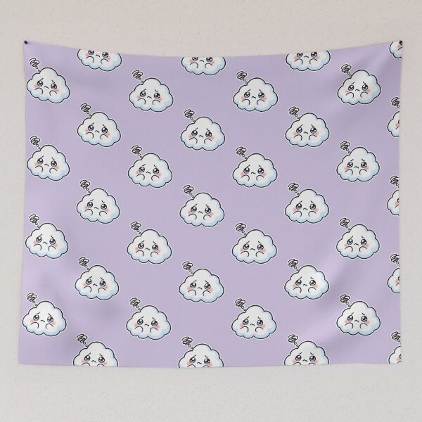 Item preview, Overthinking Cloud – Cute Kawaii Anxious Cloud Art designed and sold by MetaModel Editions.