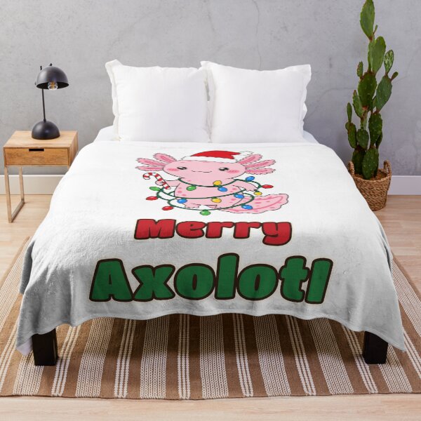 Item preview, Merry Axolotl Cute Pink Axolotl in Santa Hat and Christmas Lights designed and sold by Bornprints.