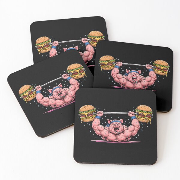 Item preview, Burger Bench Press Funny Buff Pig Gym Fitness Burger Lover Workout designed and sold by StrongEveryDayStore.