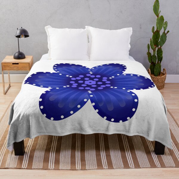 Item preview, Blue Flower with Purple Center and White Polka Dots designed and sold by HopeAndHustle.