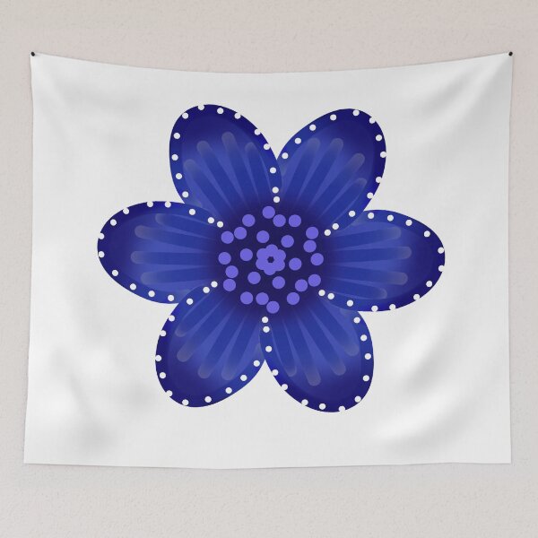 Item preview, Blue Flower with Purple Center and White Polka Dots designed and sold by HopeAndHustle.