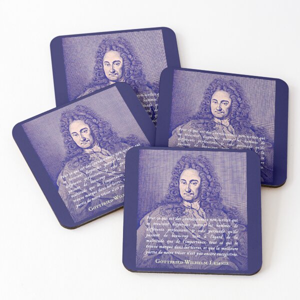Item preview, Gottfried Wilhelm Leibniz quote: Pour ce qui est des connaissances non-écrites qui se trouvent dispersées parmi les hommes de différents professions,  designed and sold by artbleed.