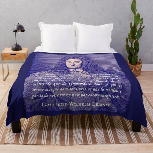 Item preview, Gottfried Wilhelm Leibniz quote: Pour ce qui est des connaissances non-écrites qui se trouvent dispersées parmi les hommes de différents professions, designed and sold by artbleed.