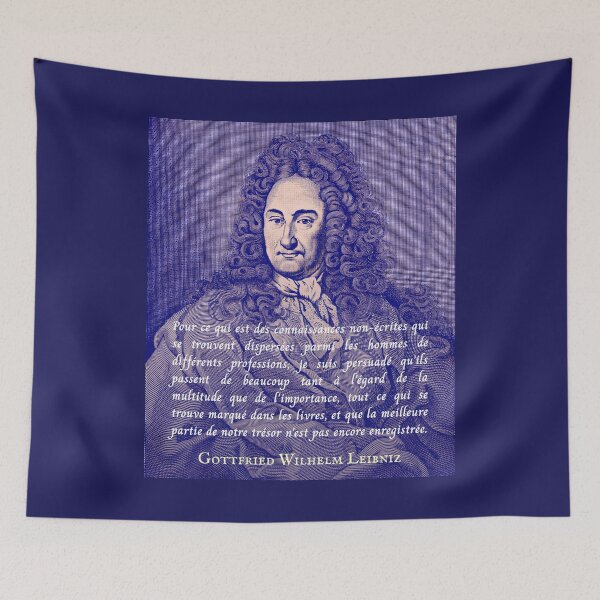 Item preview, Gottfried Wilhelm Leibniz quote: Pour ce qui est des connaissances non-écrites qui se trouvent dispersées parmi les hommes de différents professions,  designed and sold by artbleed.
