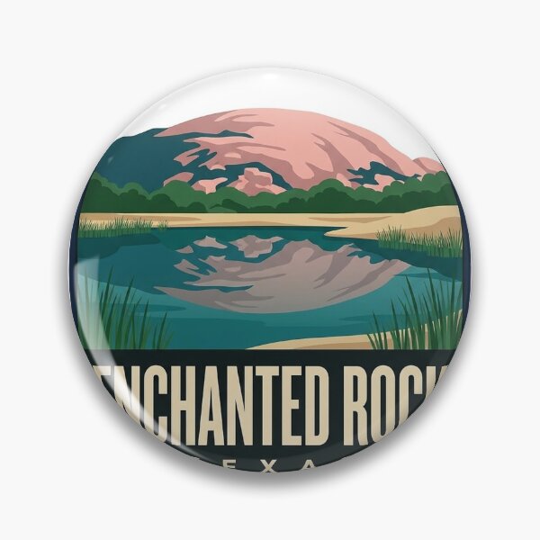 Item preview, Enchanted Rock Texas Moss Lake Arch Badge Sticker designed and sold by DetourDgn.