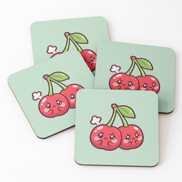 Item preview, Grumpy Cherries – Cute Kawaii Angry Fruit Illustration designed and sold by MetaModel Editions.