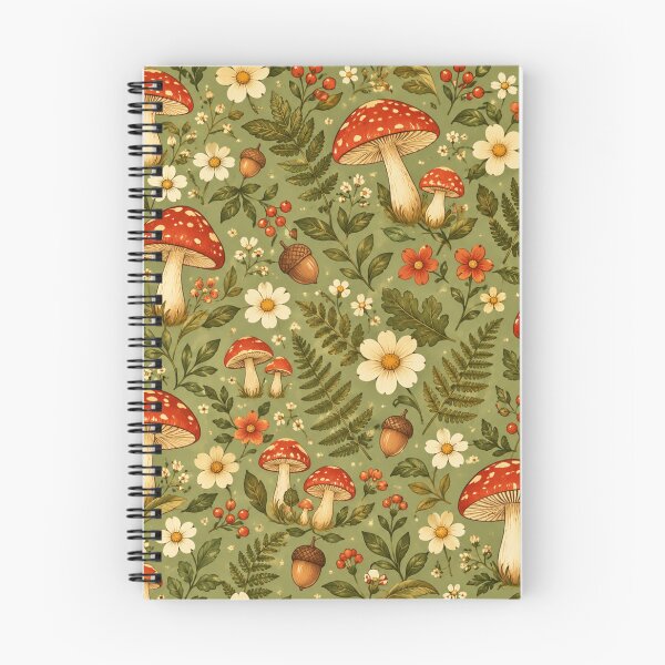 Item preview, Cottagecore Mushrooms and Wildflowers Woodland Pattern designed and sold by Epic Wear Store.