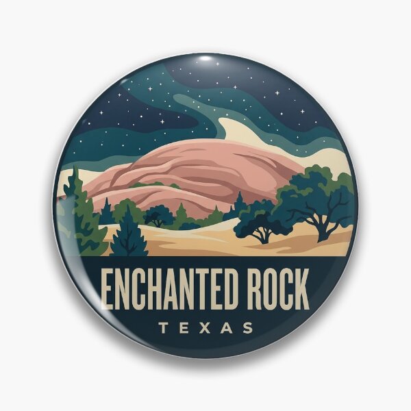 Item preview, Enchanted Rock Texas Starry Night Circle Badge Sticker designed and sold by DetourDgn.