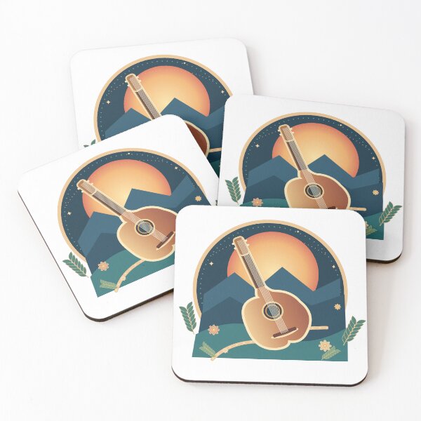 Item preview, Songs of the Open Road – Sunset Acoustic Guitar and Mountain Landscape designed and sold by Art Studio Shams.