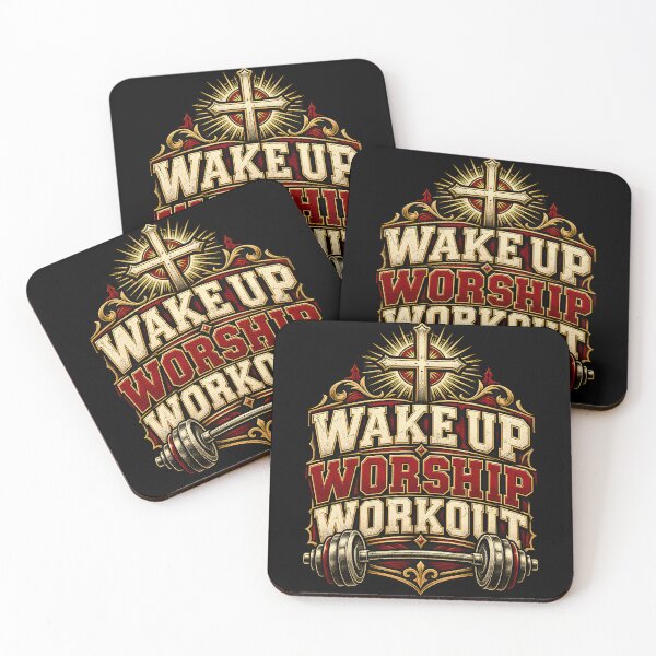 Item preview, Wake Up Worship Workout Christian Fitness Gym Design designed and sold by InkwellOddity.