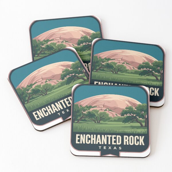 Item preview, Enchanted Rock Texas Hill Country Oaks Ribbon Badge Sticker designed and sold by DetourDgn.