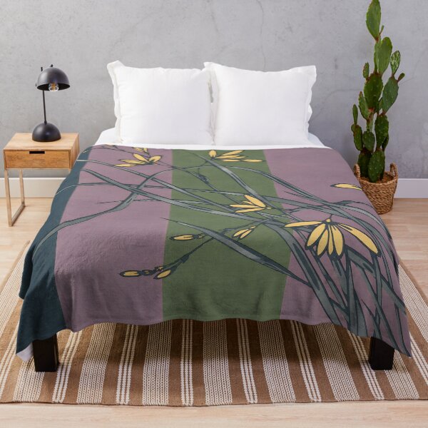 Item preview, Furuya Korin Yellow Flowers against Lavender Panels designed and sold by AuraMuse Studio.