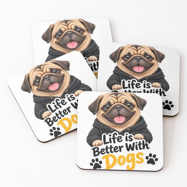Item preview, Life Is Better With Dogs Cute Pug designed and sold by Vayro cartoons.