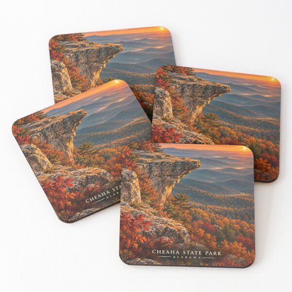 Item preview, Cheaha State Park Alabama – Vintage Autumn Sunset Mountain Landscape Travel Poster designed and sold by Eclipse 3699.