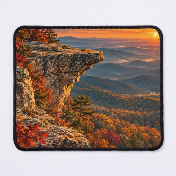 Item preview, Cheaha State Park Alabama – Vintage Autumn Sunset Mountain Landscape Travel Poster designed and sold by Eclipse 3699.
