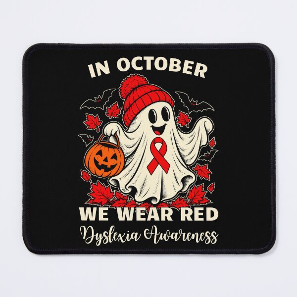 Item preview, In October We Wear Red Dyslexia Awareness Pumpkin Ghost designed and sold by GibasVisuals.