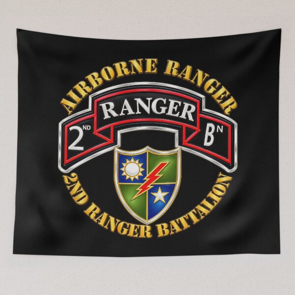 Aperçu de l'œuvre SOF - 2e Bataillon de Rangers - Ranger Aéroporté - 3D - Transparent X 300 créée et vendue par Military Insignia Products.