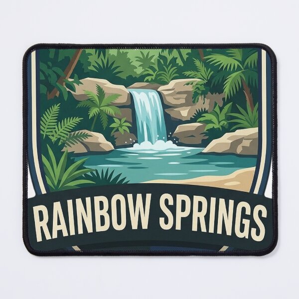 Item preview, Rainbow Springs Florida Garden Waterfall Shield Badge Sticker designed and sold by DetourDgn.