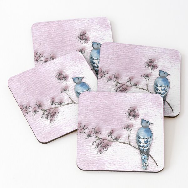 Item preview, Bluejay with Cherry Blossoms designed and sold by Beldridge Original Art.