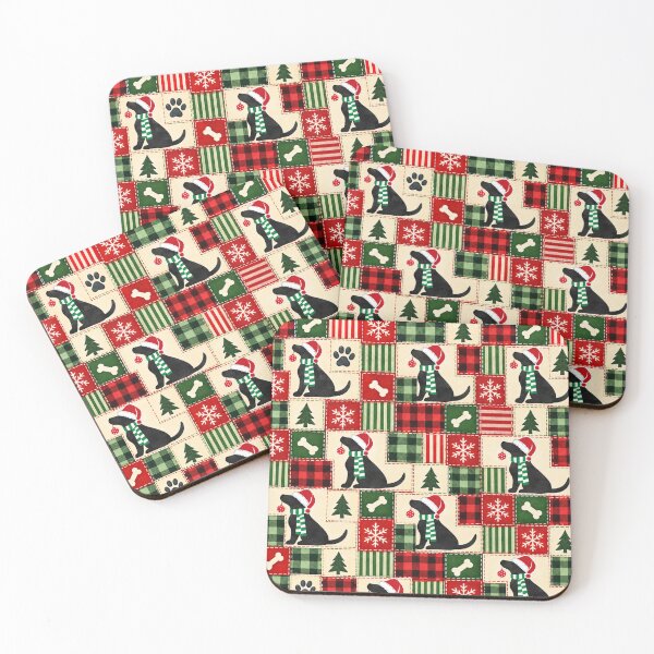 Item preview, Preppy Black Lab Christmas Patchwork designed and sold by emrdesigns.