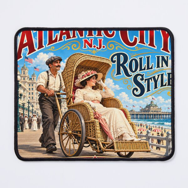 Item preview, Atlantic City Rolling Chair — Roll in Style Vintage Boardwalk designed and sold by Past in Threads.
