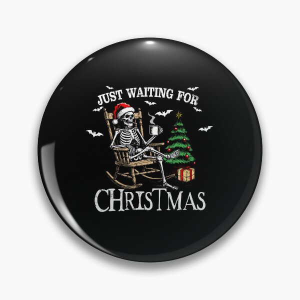 Item preview, Skeleton Waiting For Christmas – Creepmas Santa Hat Skeleton Coffee Holiday Countdown Meme designed and sold by Jose Art Studio.