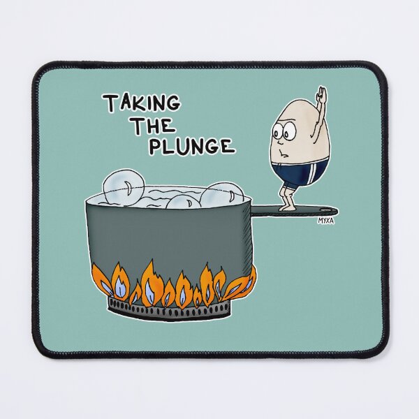 Item preview, Taking The Plunge | Funny Egg Swimming Visual Pun Sticker designed and sold by MyxaART.
