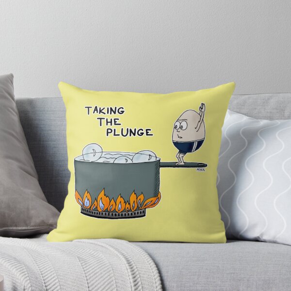 Item preview, Taking The Plunge | Funny Egg Swimming Visual Pun Sticker designed and sold by MyxaART.