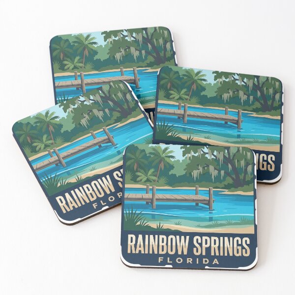 Item preview, Rainbow Springs Florida Spring Run Dock Ribbon Badge Sticker designed and sold by DetourDgn.