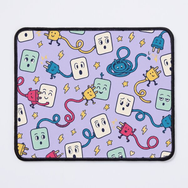 Item preview, Electrical Outlet Funny Pattern | Surprised Wall Sockets and Friendly Plugs on Curly Cords designed and sold by DebugLab.