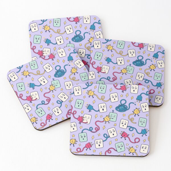 Item preview, Electrical Outlet Funny Pattern | Surprised Wall Sockets and Friendly Plugs on Curly Cords designed and sold by DebugLab.