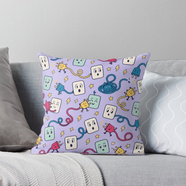 Item preview, Electrical Outlet Funny Pattern | Surprised Wall Sockets and Friendly Plugs on Curly Cords designed and sold by DebugLab.