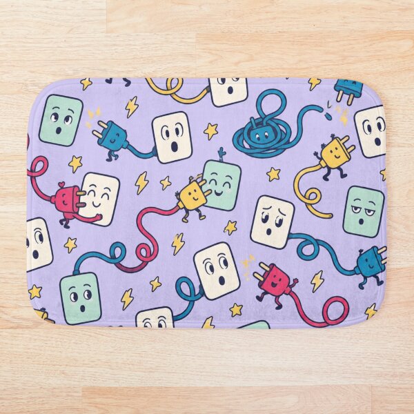 Item preview, Electrical Outlet Funny Pattern | Surprised Wall Sockets and Friendly Plugs on Curly Cords designed and sold by DebugLab.