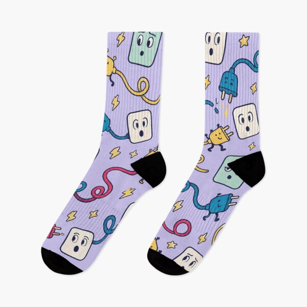 Item preview, Electrical Outlet Funny Pattern | Surprised Wall Sockets and Friendly Plugs on Curly Cords designed and sold by DebugLab.