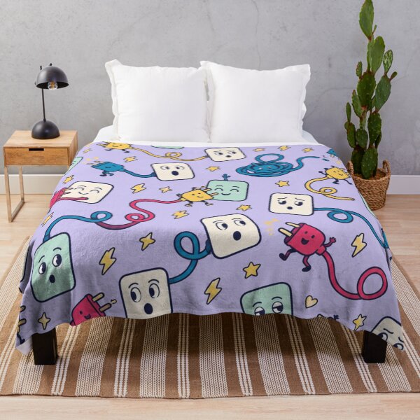 Item preview, Electrical Outlet Funny Pattern | Surprised Wall Sockets and Friendly Plugs on Curly Cords designed and sold by DebugLab.