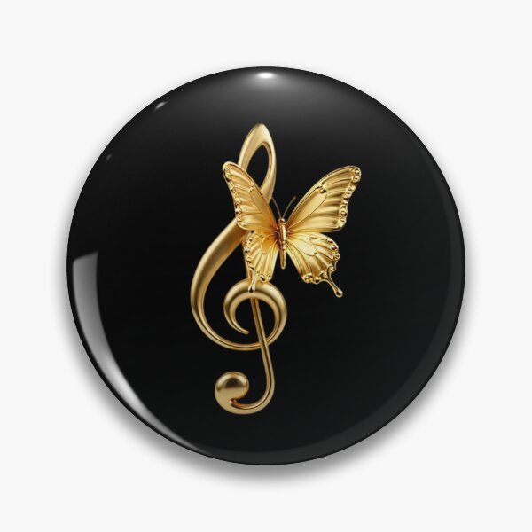 Item preview, Solenne Gold Butterfly and Musical Notes designed and sold by Solenne Music.